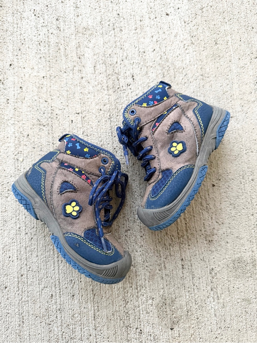 Paw Patrol Hiker Boots Spin Master Grey Blue Yellow Size 7